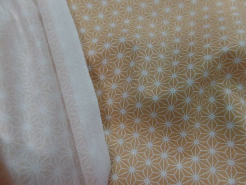 coton 100 cretonne imprime geometrique jaune safran et blanc en 1.45m de l Tissu coton 100% imprimé géométrique