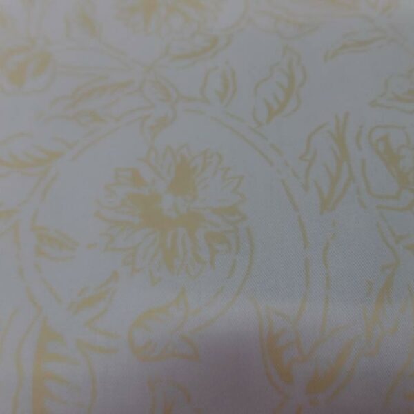 coton blanc cassé imprimé fleurs jaune paille