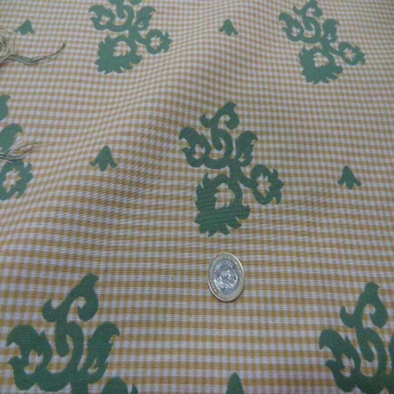 coton d ameublement double face vert vichy jaune et blanc0 coton d'ameublement double face vert