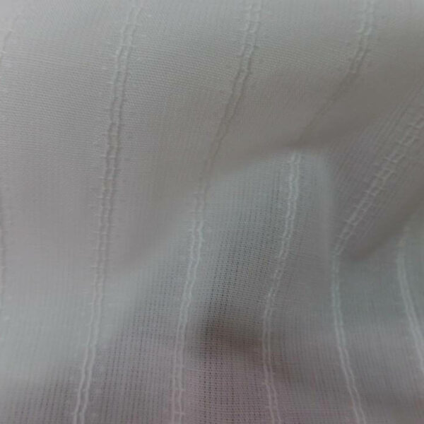 Coton fin blanc cassé à rayures brodées