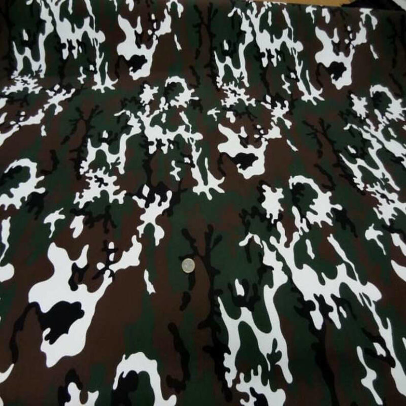 coton imprime armee camouflage ton marron vert et blanc9 Camouflage marron vert et blanc