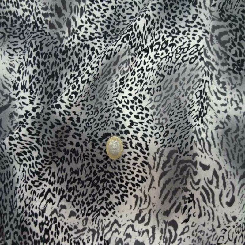 coupon de microfibre imprime style leopard gris noir 1.70m0 coupon de microfibre imprimé style léopard gris