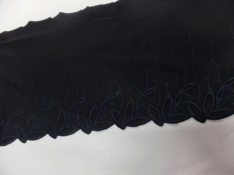 galon de jersey polyester brode noir en 19cm09 galon de jersey polyester brodé noir
