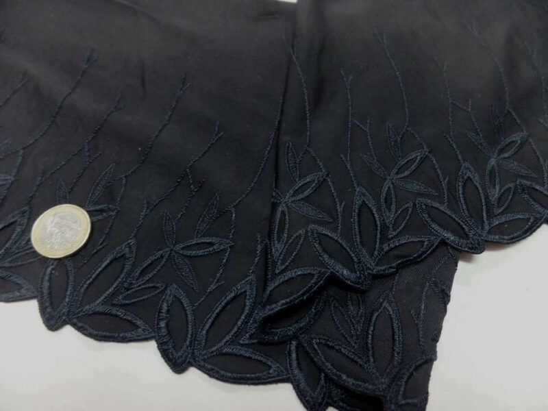 galon de jersey polyester brode noir en 19cm5 galon de jersey polyester brodé noir