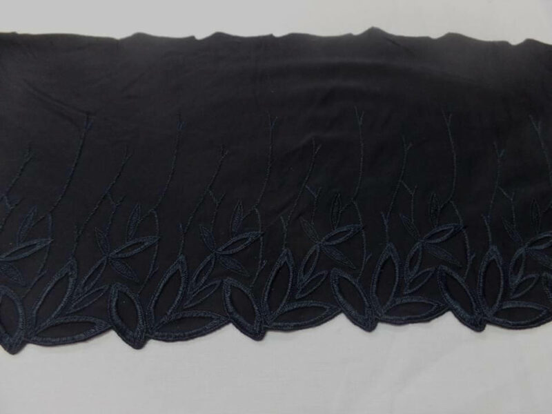 galon de jersey polyester brode noir en 19cm7 galon de jersey polyester brodé noir