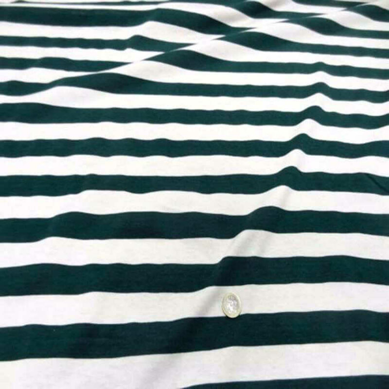 jersey coton blanc casse raye vert07 jersey coton blanc cassé rayé vert