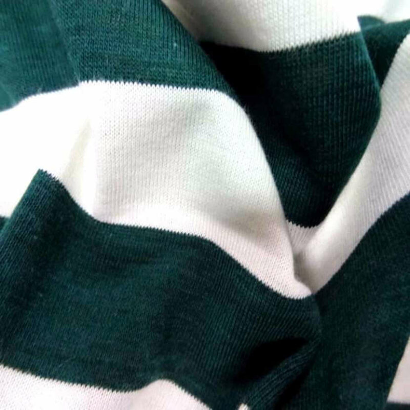 jersey coton blanc casse raye vert5 jersey coton blanc cassé rayé vert