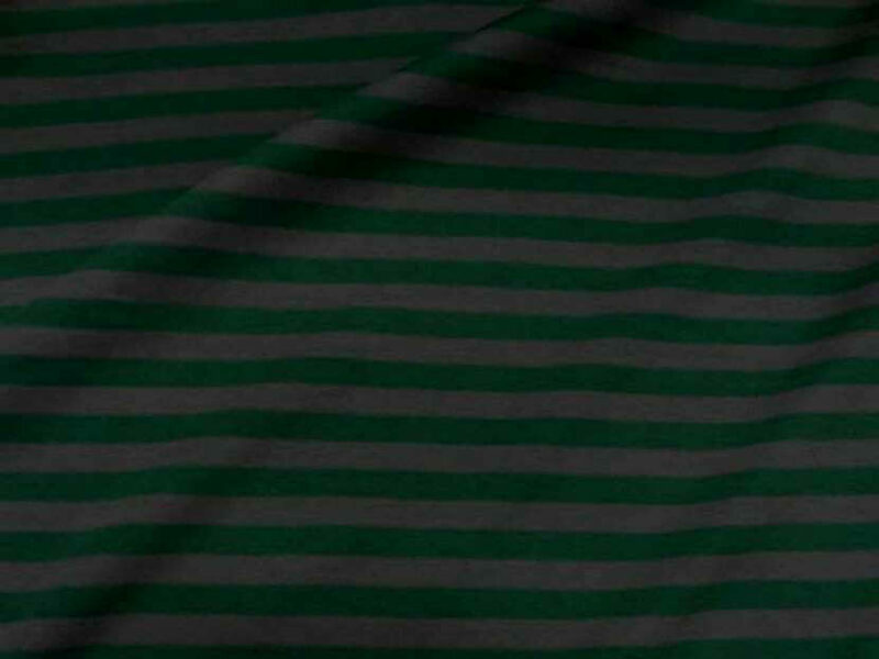 jersey coton rayé vert et gris