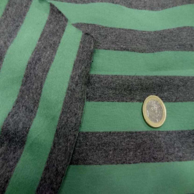 jersey lycra en coton gris raye vert8 1 jersey lycra en coton gris rayé vert