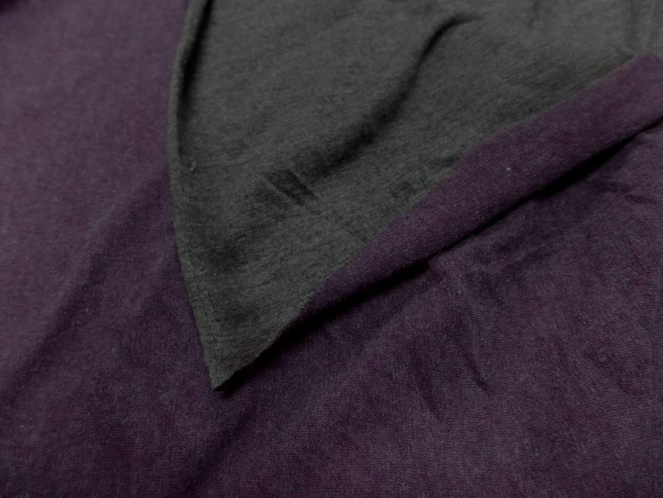 jersey viscose lycra double face gris et violet chiné