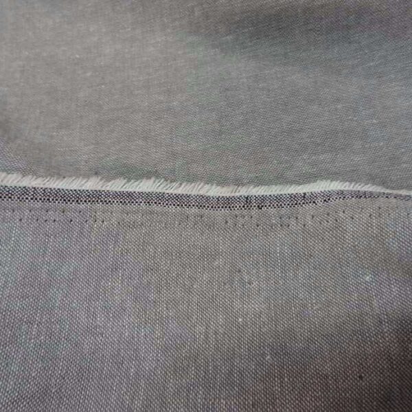 Lin coton chambray gris chiné