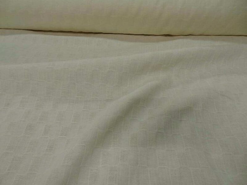 lin coton façonné rectangle brodé couleur beurre