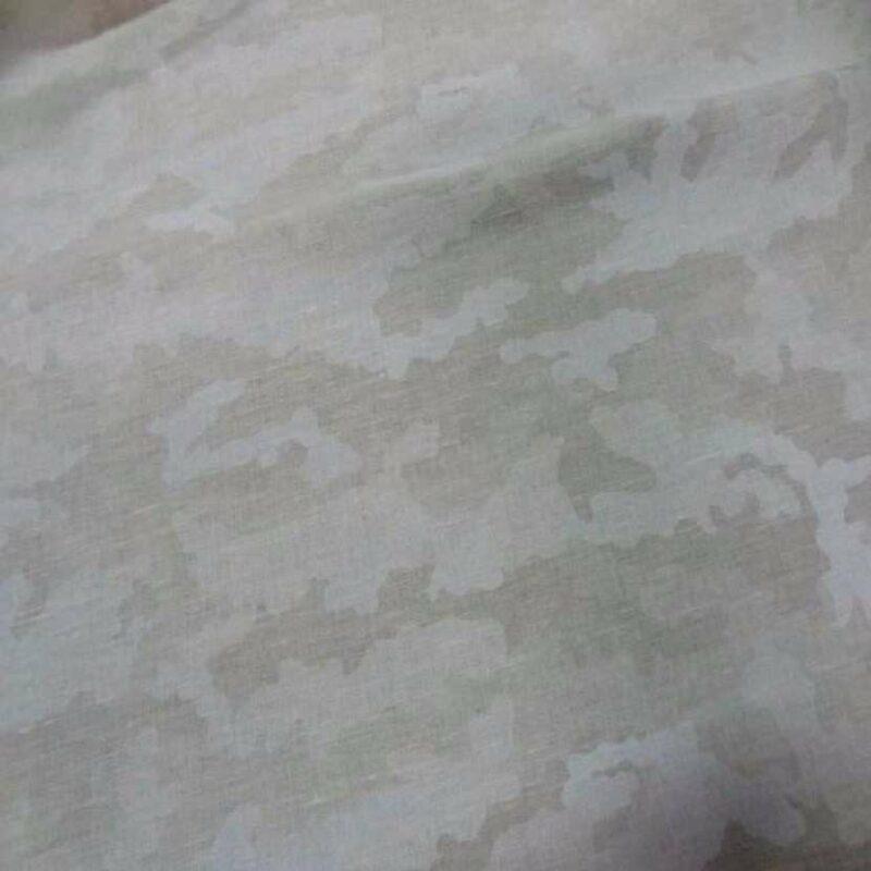 lin imprimé camouflage blanc cassé beige