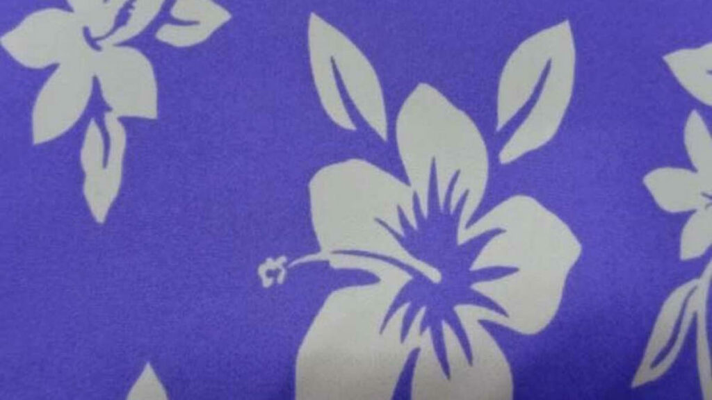 lycra qualite maillot de bain blanc imprime fleur lavande9 Lycra imprimé fleur hawaïenne blanche