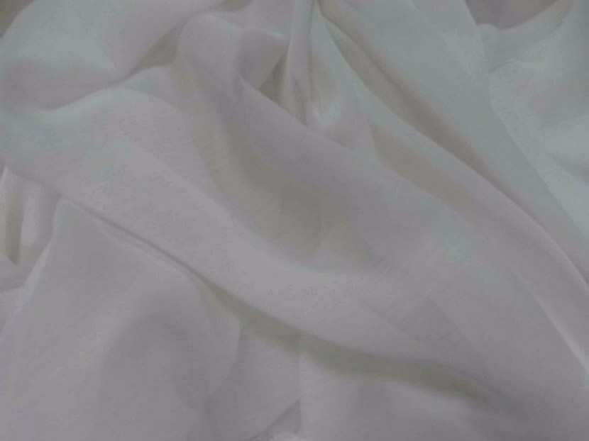 mousseline crépon né blanche en polyester