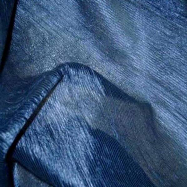 organza froissé permanent bleu en 1.45m de large