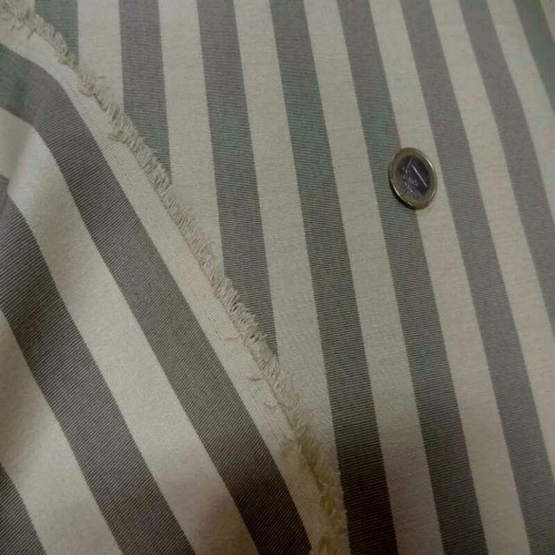 ottoman d ameublement en coton beige raye gris3 Tissu d'ameublement Ottoman en coton