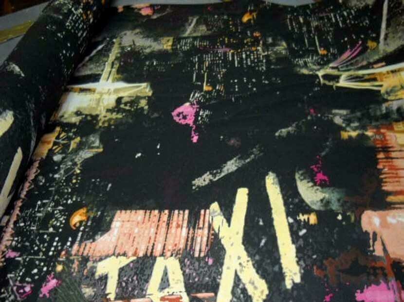 résille noire imprimé taxi