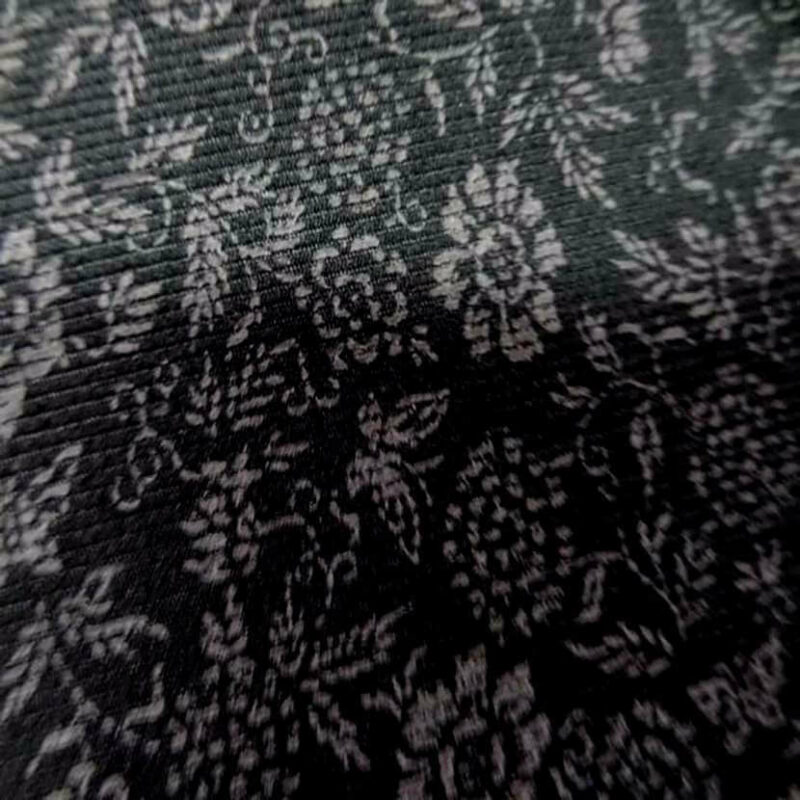 tissu a fine cotes noir imprime petite fleurs2 tissu a fine cotes noir imprimé petite fleurs 1m