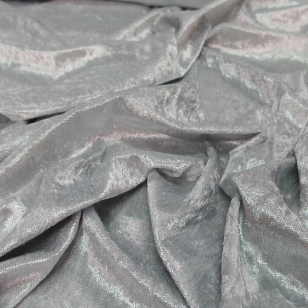 Tissu panne de velours gris clair