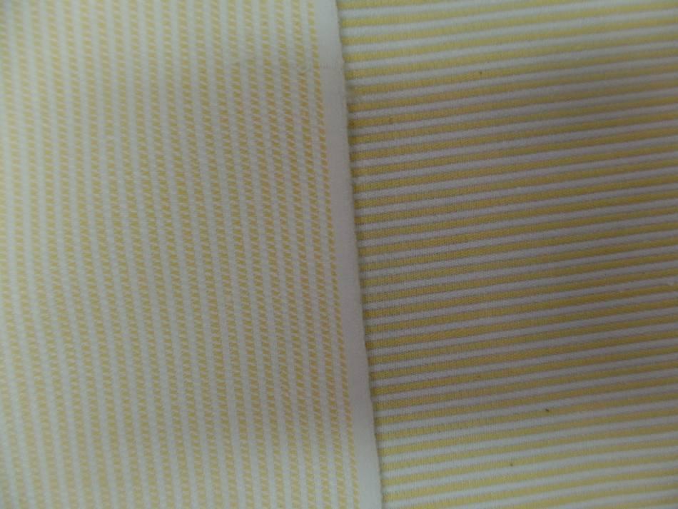 toile coton a fine rayures jaune et blanc