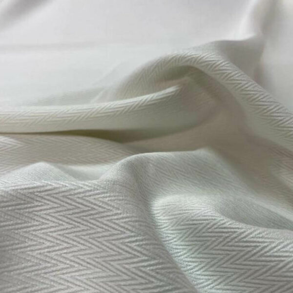 toile coton blanc tissé motifs chevron 50 m