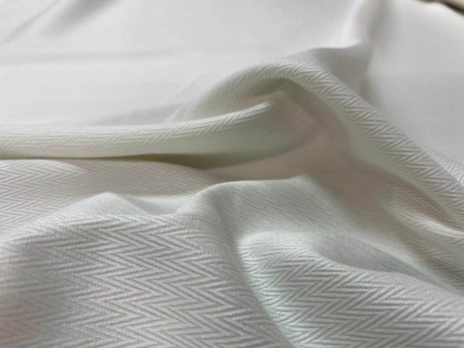 toile coton blanc tissé motifs chevron 50 m