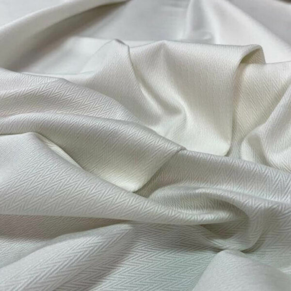 22 m de toile coton blanc tissé motifs chevron