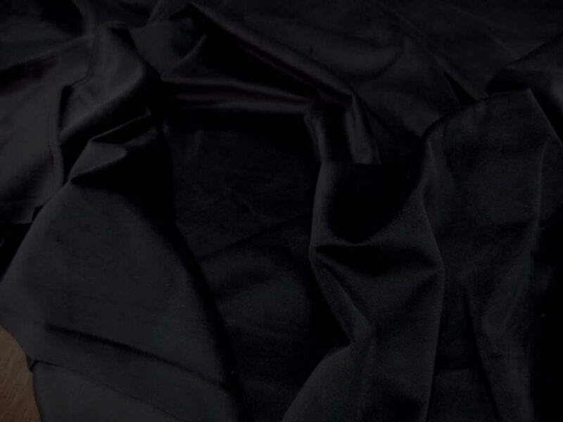 velours ameublement lisse noir en 1.45m de large velours ameublement lisse noir