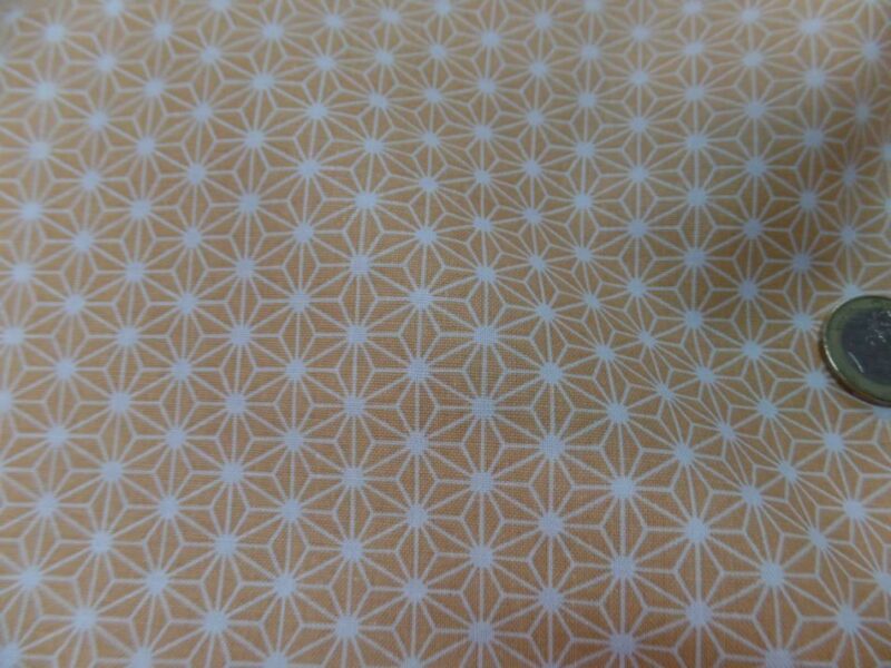 vente de tissu coton 100 cretonne imprime geometrique jaune safran et blanc en 1.45m de l Tissu coton 100% imprimé géométrique