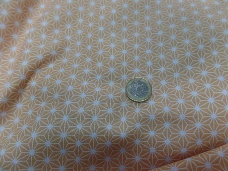 vente de tissu coton 100 cretonne imprime geometrique jaune safran et blanc en 1.45m de l en ligne Tissu coton 100% imprimé géométrique