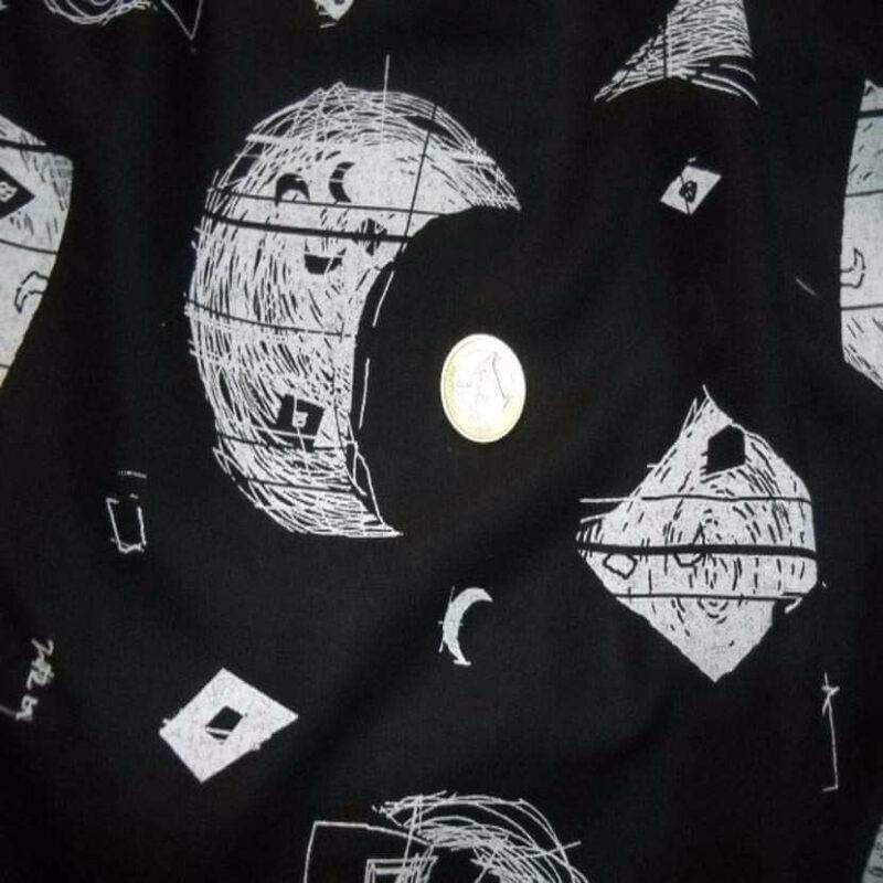 voile coton noir imprime noir blanc lune8 voile coton noir imprimé noir blanc lune