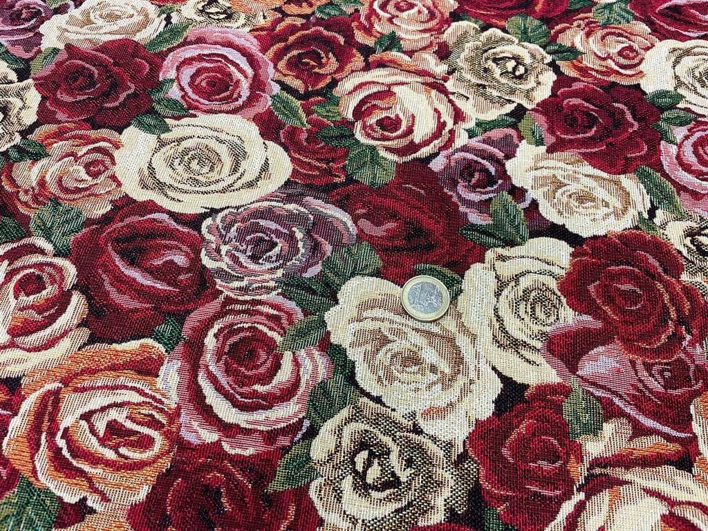 Gobelin jacquard motifs roses