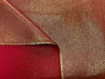 Tissu double face rouge lurex doré en 1.60 m de large