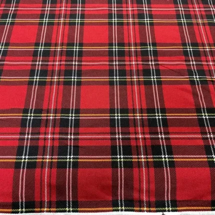 Tissu tartan écossais carreaux rouge et noir