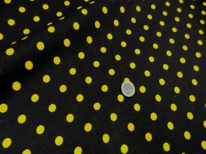 coton fin noir imprime pois jaune 1 e1698735051209