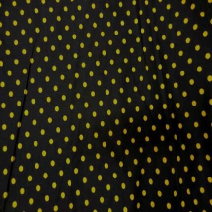 coton fin noir imprime pois jaune