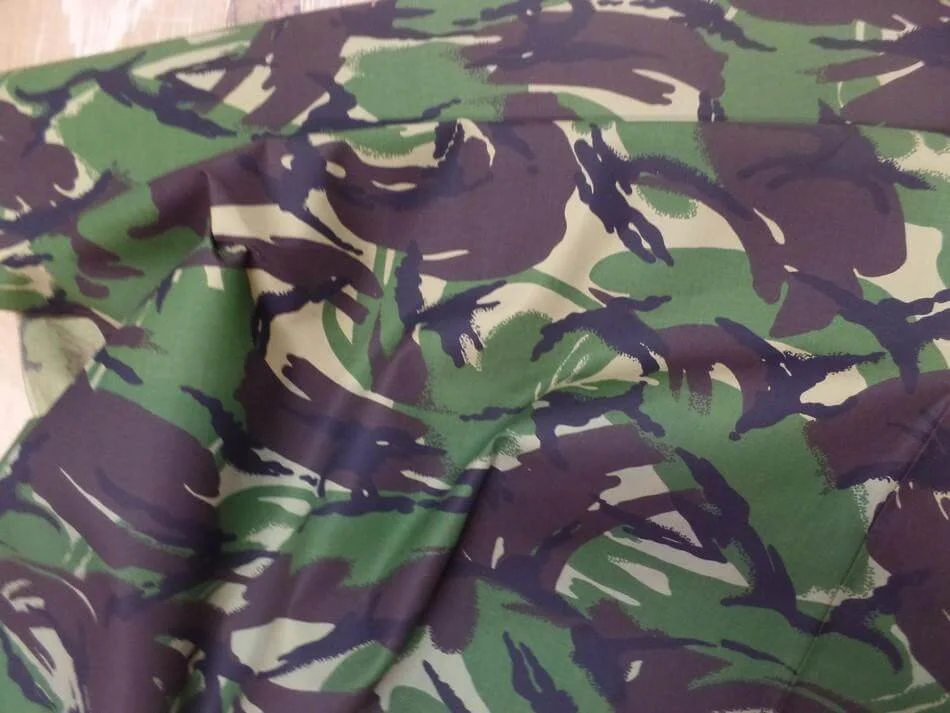 coton imprime camouflage ton kaki marron beige2