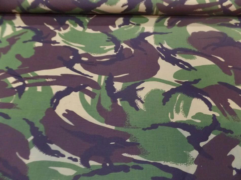 coton imprime camouflage ton kaki marron beige8