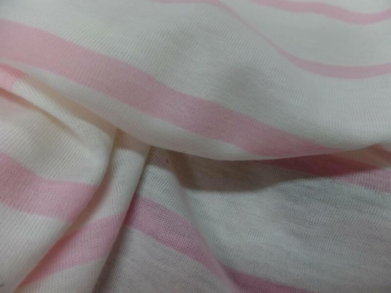 jersey coton blanc a rayures rose1