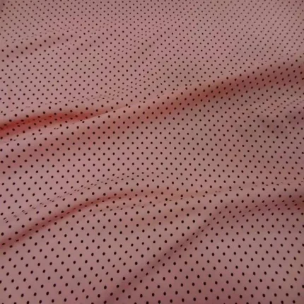 lycra rose saumon clair a pois noir