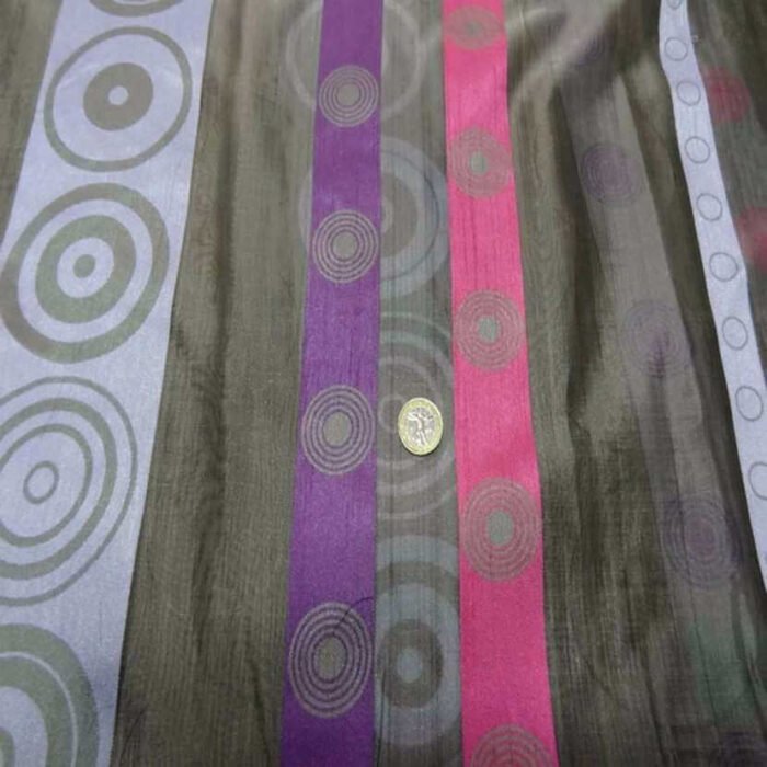 organza gris a bandes mauve rose en 3m de large5