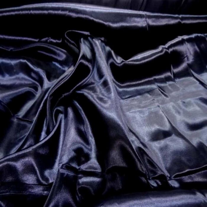 satin polyester bleu nuit