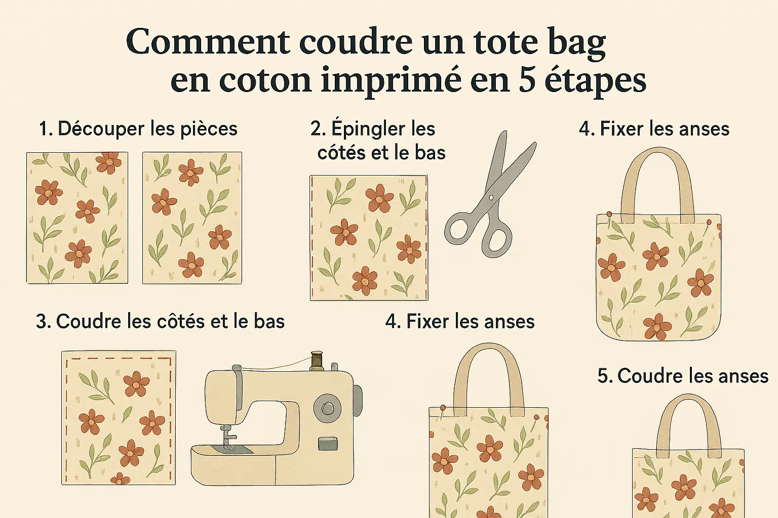 Tutoriel express : Coudre un tote bag en coton imprimé