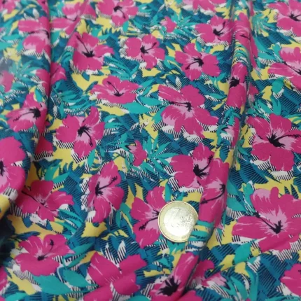Coupon Viscose Imprimé Fleuri