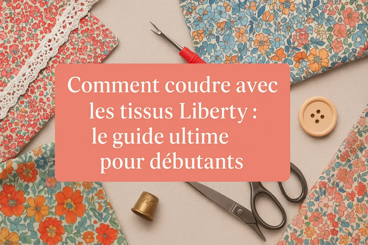 Fleurs colorées en tissu Liberty avec accessoires de couture, guide pas à pas pour débutants