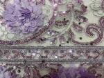 Coupon de Résille dentelle mauve à sequins 1.80 m