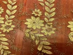 Résille rouge dentelle dévorée lurex doré