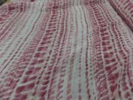 Voilage Blanc et rose Aspect Coton Plombé – Largeur 3 m