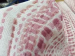 Voilage Blanc et rose Aspect Coton Plombé – Largeur 3 m